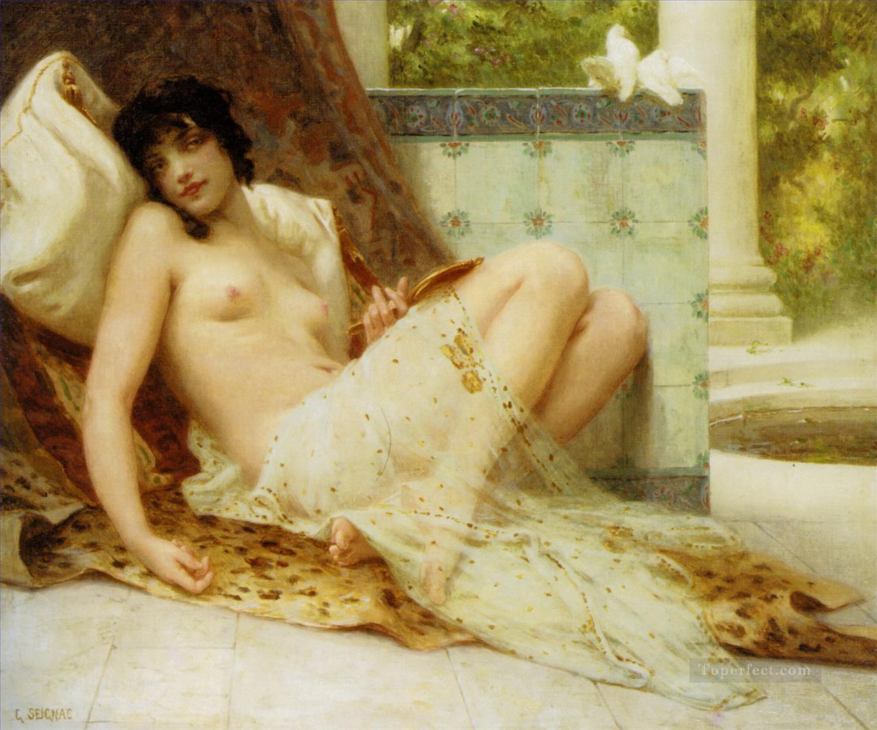 Nude on the Sofa Guillaume Seignac classic nude Oil Paintings